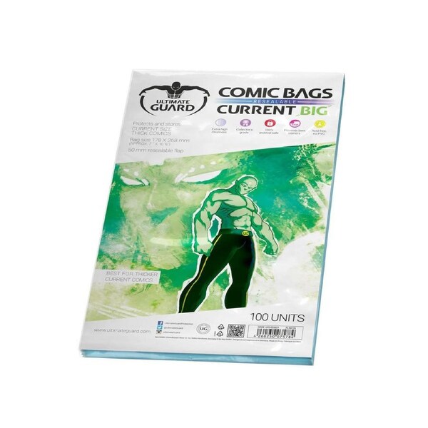 Ultimate Guard Comic Bags Big Resealable Current Size (100)