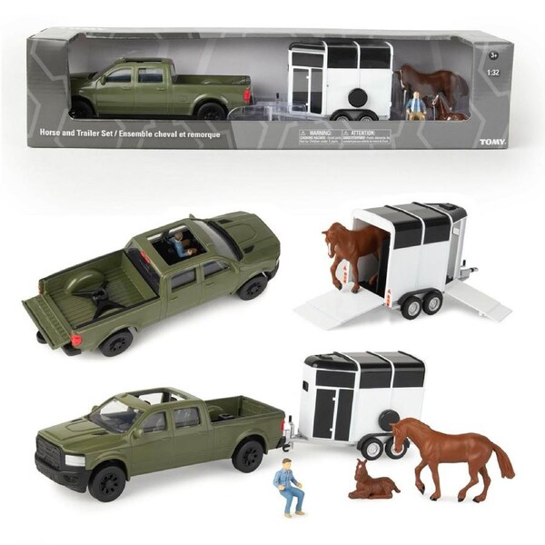 John Deere 1:32 Horse Trailer Set Kids/Children Interactive Playset Toy 3y+