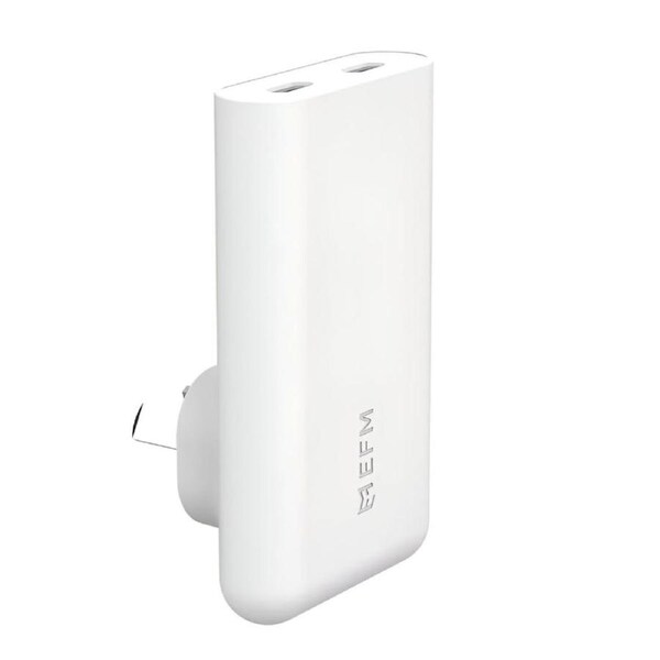 EFM 65W Slimline Wall Charger With GaN Power Delivery and PPS - White