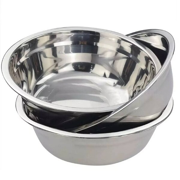 5pcs Polished Round Mixing Bowl Stainless Steel Salad Baking Basin