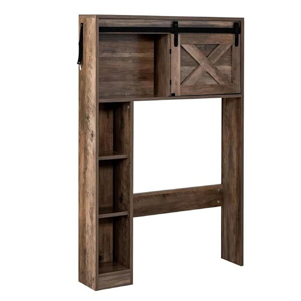 Retro Grey Over Toilet Storage Cabinet Laundry Bathroom Rack