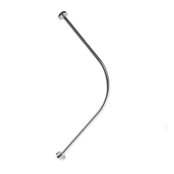 Stainless Steel Curved Shower Curtain Rod Adjustable Corner Bar Rail