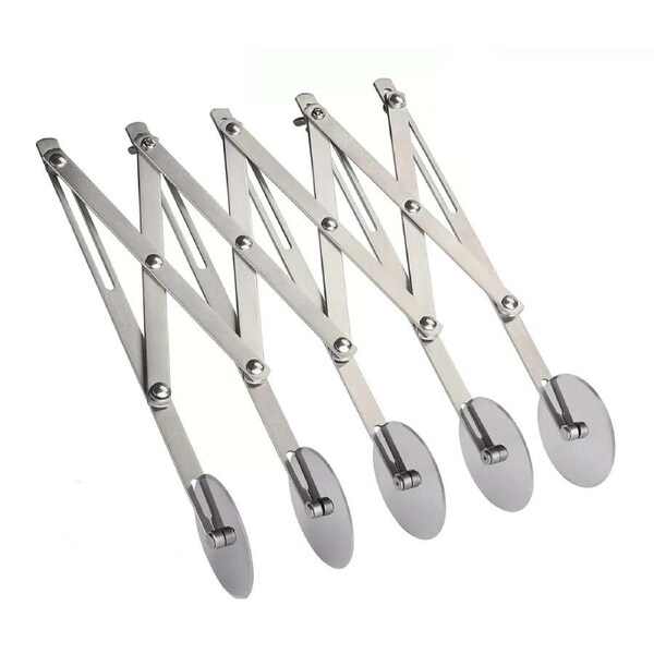 Adjustable Pizza Cutter Dough Divider Baking 5 Wheel