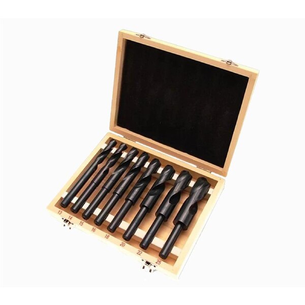 8pcs HSS Bench Drill Bit Set Reduced Shank 13-25mm