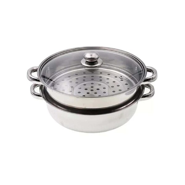 28cm Stainless Steel Steamer Pot Cooking Meat Vegetable Kitchen