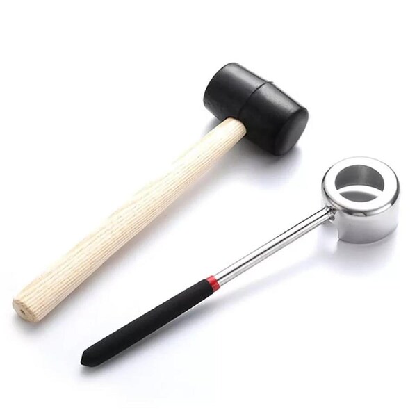 Stainless Steel Cutter Coconut Opener Puncher Drill Hammer Tool
