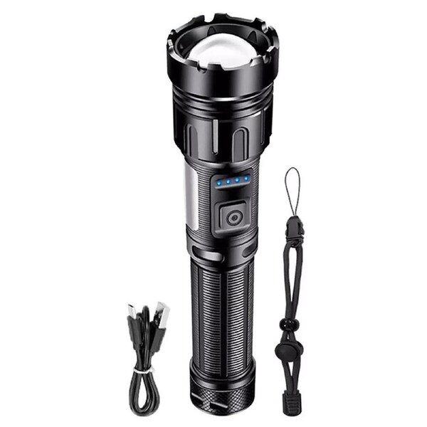 Flashlight Super Bright Zoom Torch USB Rechargeable Lamp 1200000LM LED