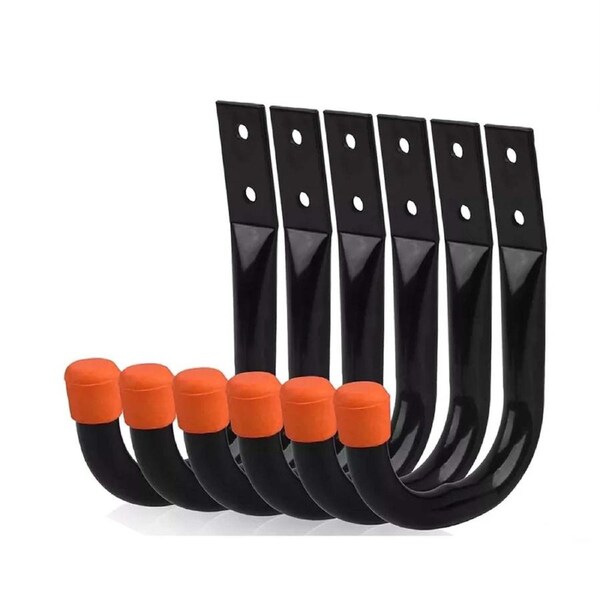6pcs Wall Mount Garage Hooks Heavy Duty Steel Storage Rack Utility Hanger