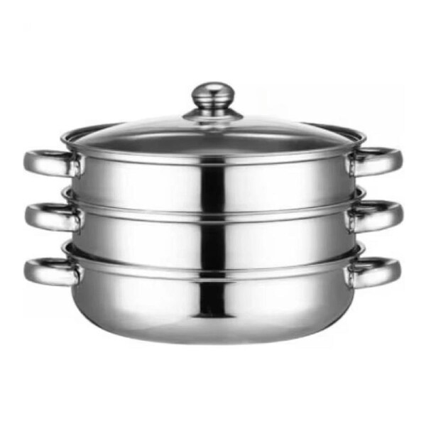 Stainless Steel Steamer Pot Meat Vegetable Cooking 3-Tier Kitchen Tool