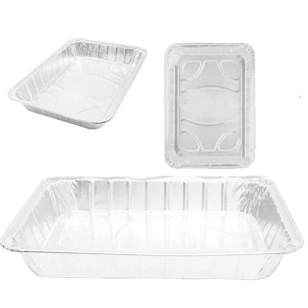 BBQ Roaster Aluminium Foil Disposable Tray Container 6pcs Rectangle