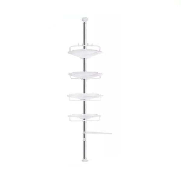4 Layers Corner Caddy Bathroom Organizer White Shampoo Storage