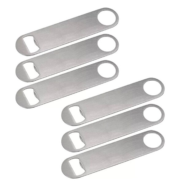Stainless Steel Speed Bottle Opener Flat Bar Cap Remover 6pack