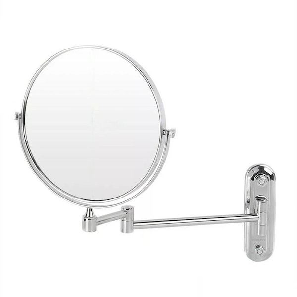 Folding Wall Mount Bathroom Mirror 5X Magnification Double Side 8 Inches