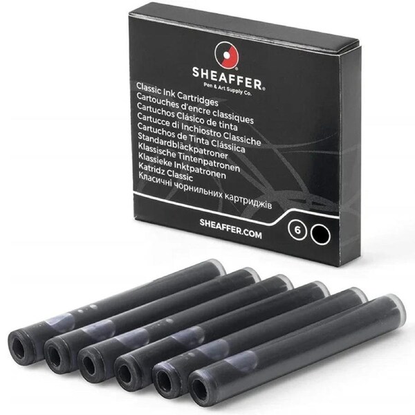 Sheaffer 96233 Refills for Fountain Pen Black Ink Cartridge 6 Pack