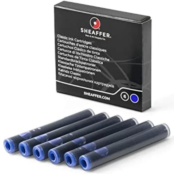Sheaffer 96223 Refills for Fountain Pen Blue Ink Cartridge 6 Pack