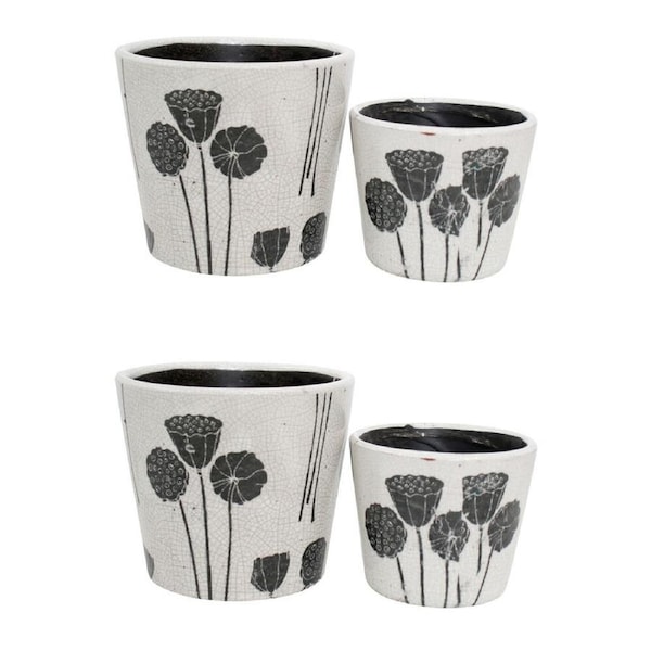 2x 2pc LVD Terracotta Indoor Decorative Planter Pot Set 16x14cm/12x10cm Pods