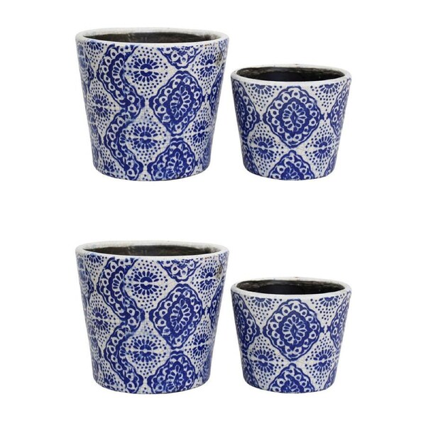 2x 2pc LVD Terracotta Indoor Decorative Planter Pot Set 16x14/12x10cm Sorrento