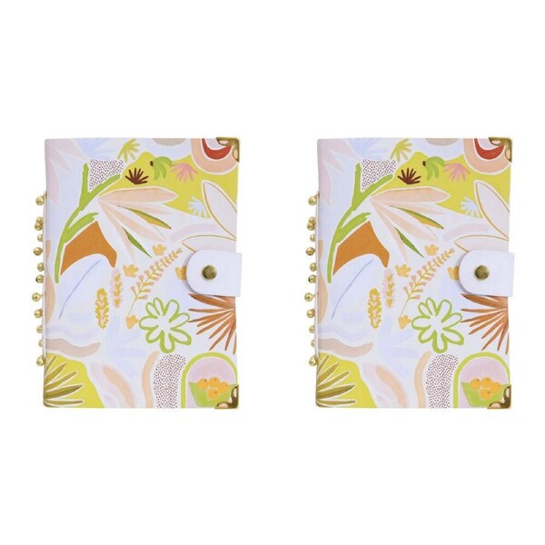2PK LVD Leather Cover Paper Notebook Writing Journal 18x13cm Floral Paloma