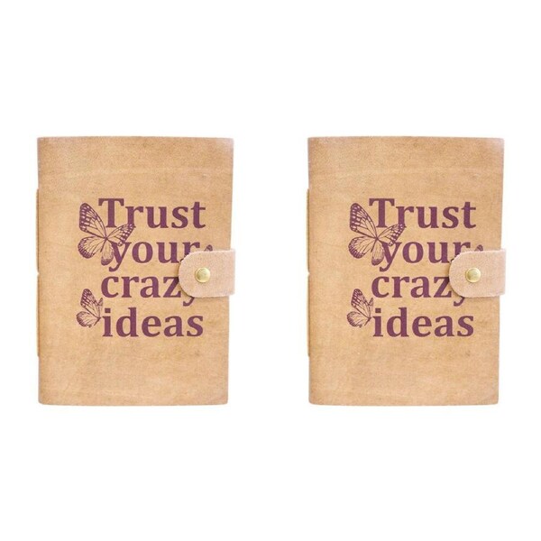 2PK LVD Leather Cover Paper Notebook Writing Journal 18x13cm Crazy Ideas