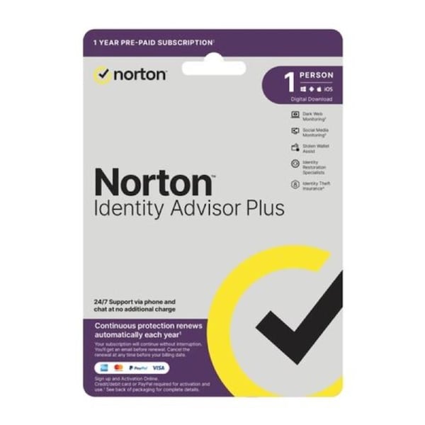 Norton Identity Advisor Plus - 1 User 1 Year Sub - ESD Version