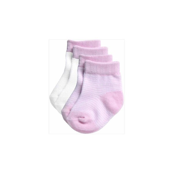 Playette 2 Pack Preemie Fashion Socks Pink/White