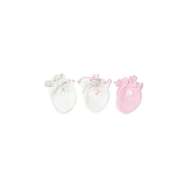 Playette 3 Pack Essential Mittens Pink/White