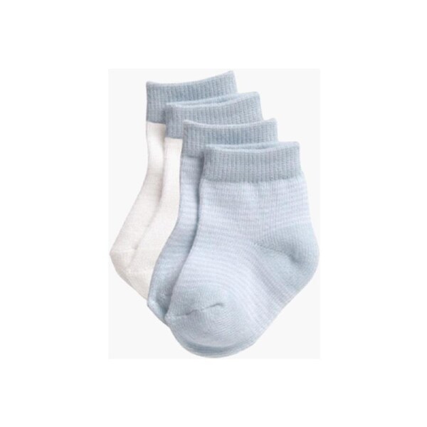 Playette 2 Pack Preemie Fashion Socks Blue/White