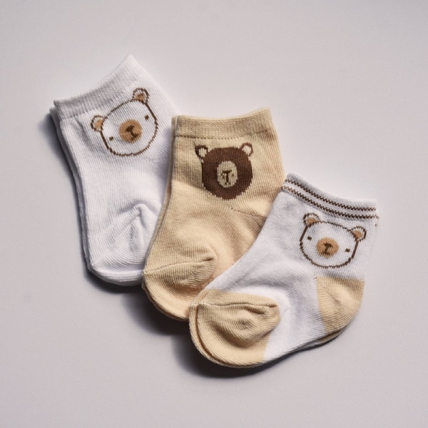 Playette 3 Pack Newborn Bear Socks