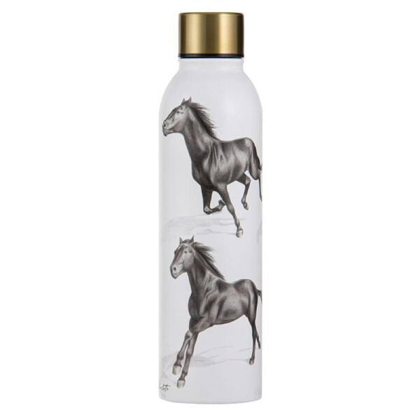 Ashdene Horses By Charlotte Black Drink Bottle Water Flask 6.8x24.5cm