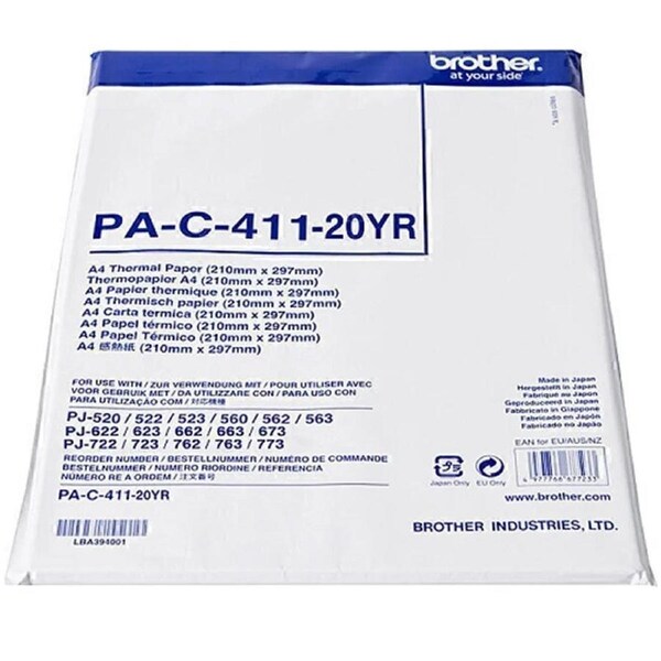 Brother PA-C-411 20 Year Archive Thermal Paper A4 Pack 100 Sheets PocketJet Printers