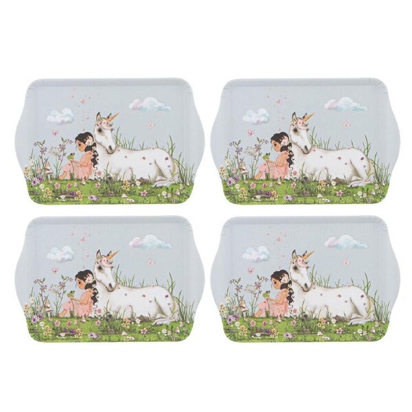 2x 2pc Ashdene My Unicorn Rectangular Serving Scatter Tray 21x14.2cm