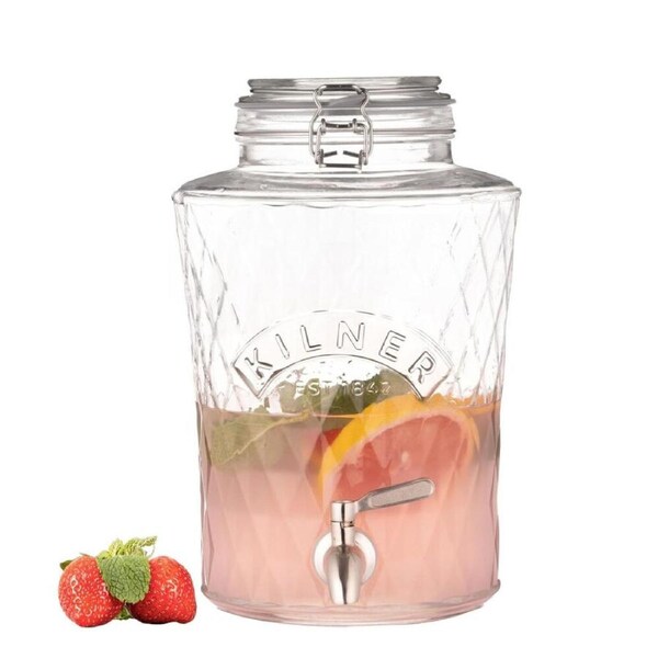 Kilner Diamond Drink Dispenser with Stainless Steel Tap 5L