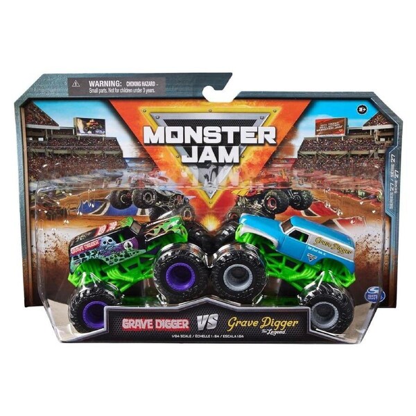Monster Jam Grave Digger vs Grave Digger the Legend 1:64 Diecast Truck 2 Pack