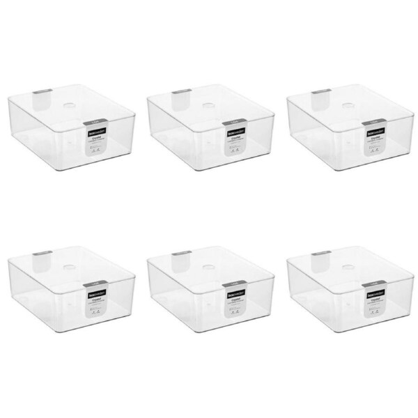 6PK Boxsweden Cystal Cosmetics Storage/Container for Bathroom 24x20x10cm Clear