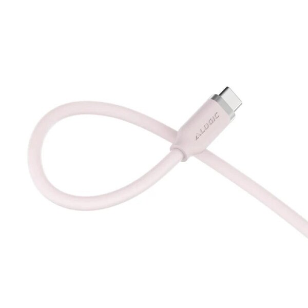 Elements Silicone 5A/240W USB2 USB-C to C Male Cable with cable tie Pink 2m