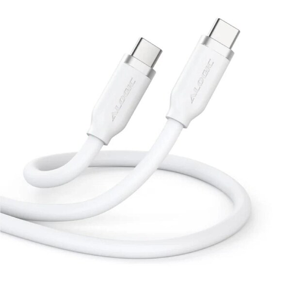 Elements Silicone 5A/240W USB2 USB-C to C Male Cable with cable tie White 2m