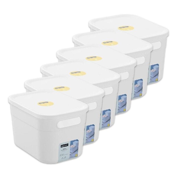 6PK Boxsweden Stackable Durable Storage Container with Lid 24.5cm 5L