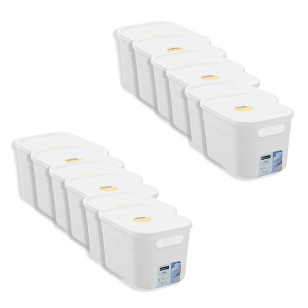 12PK Boxsweden Stackable Durable Storage Container with Lid 24.5cm 5L