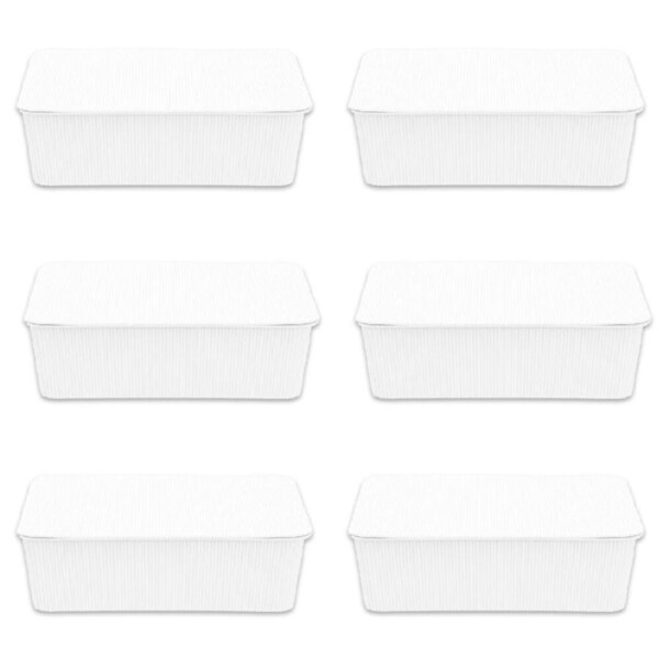 6PK Boxsweden Discrete Durable Storage Basket Ribbed with Lid 7.5L Assorted