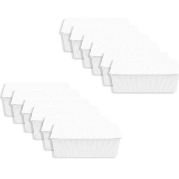 12PK Boxsweden Discrete Durable Storage Basket Ribbed with Lid 7.5L Assorted