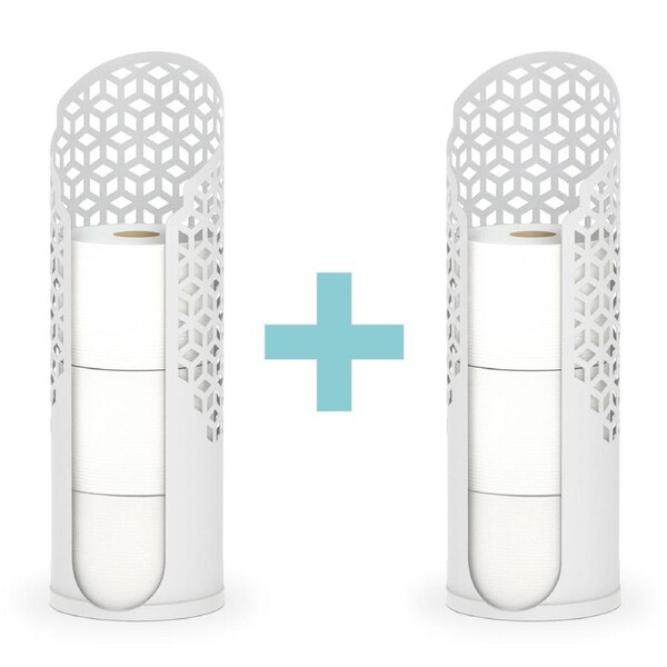 Set of 2 BETTER LIVING Rollo Hexacube Toilet Tissue Reserves - Off-Specification Matte White