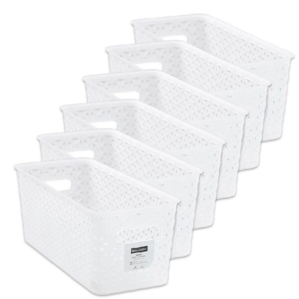 6PK Boxsweden Elegant Versatile Wicker Frost Durable Storage Basket 5L 34cm