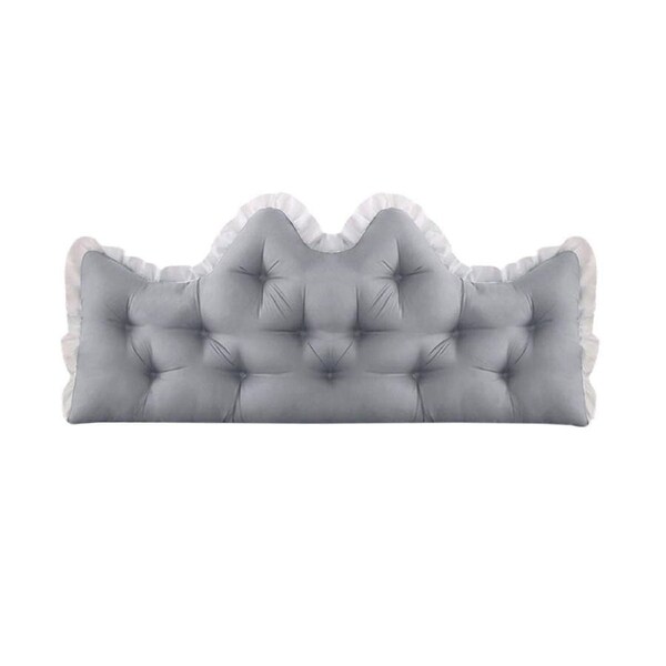 SOGA 150cm Crown Pillow Tufted Light Grey Headboard Cushion for Bed