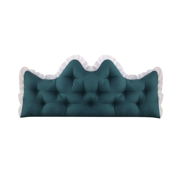 SOGA 120cm Crown Pillow Tufted Teal Headboard Cushion for Bed
