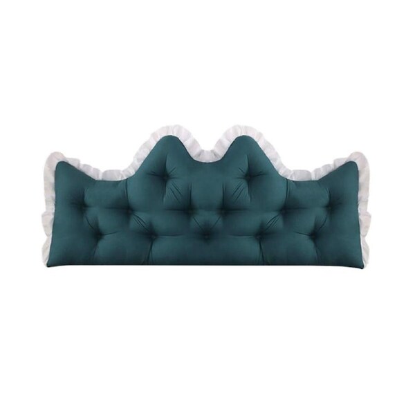 SOGA 90cm Crown Pillow Tufted Teal Headboard Cushion for Bed
