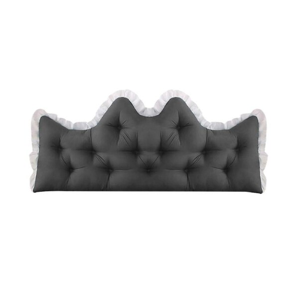 SOGA 120cm Crown Pillow Tufted Charcoal Headboard Cushion for Bed