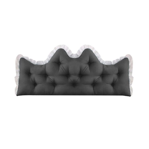 SOGA 90cm Crown Pillow Tufted Charcoal Headboard Cushion for Bed