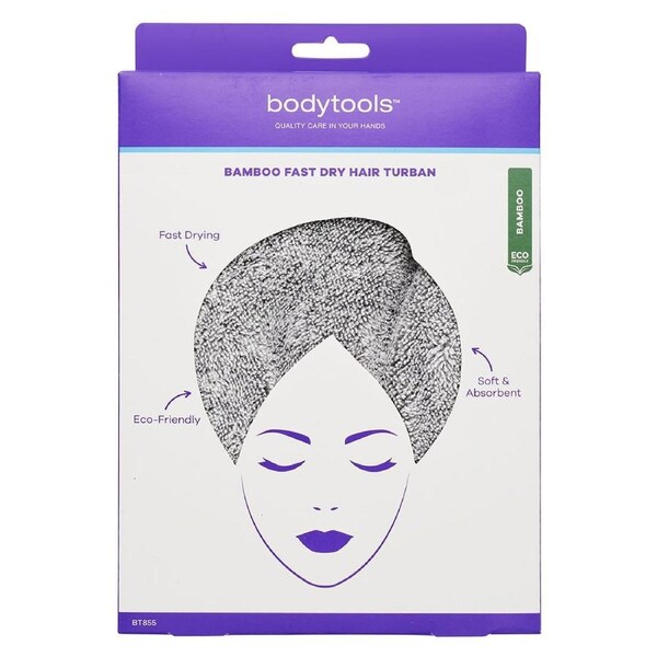 Bodytools Bamboo Fast Dry Hair Turban 1 Pack Assorted Colours