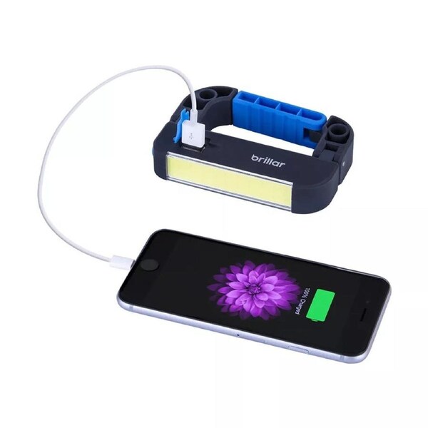 Brillar Rechargeable LED Light & Powerbank - 3-mode Magnetic Handle Carabiner - 90 Degree Swivel