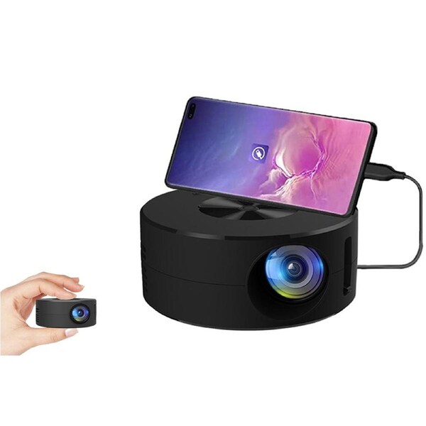 JOYBUY Mini Smart Projector Portable 180P Phone Projector Nightlight – Black